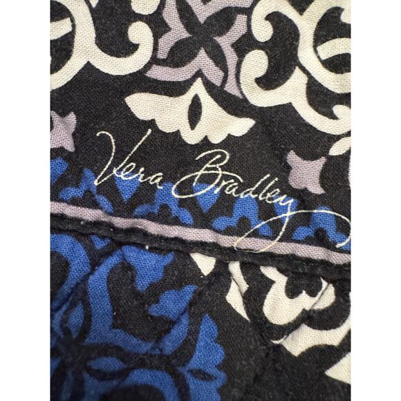 Vera Bradley Blue Patterned Shoulder Bag Toggle Closure Preppy Fabric Tote - Picture 5 of 7